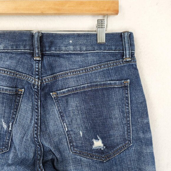 Banana Republic Jeans Womens 27 Blue Boyfriend Distressed Mid Rise Stretch Denim - Picture 9 of 13